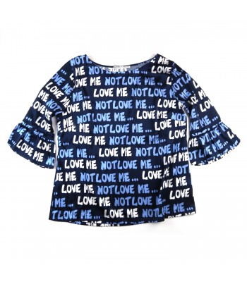 Daniel & Mayer Women's Blouse Mod. Lettering Blue