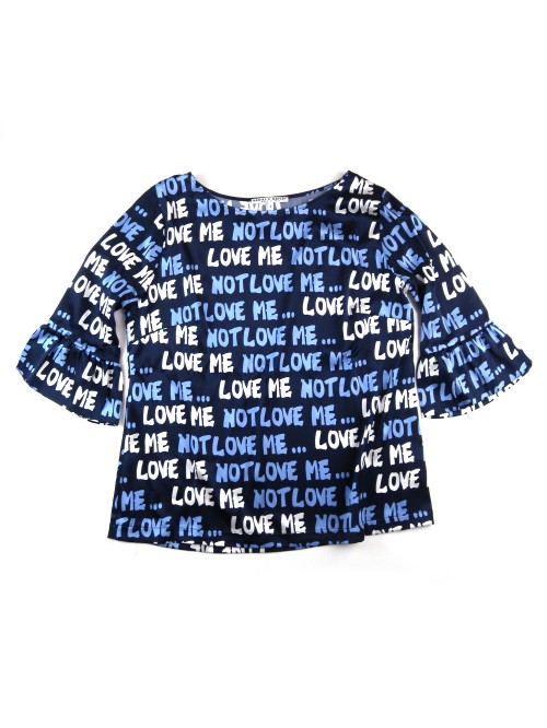 Daniel & Mayer Women's Blouse Mod. Lettering Blue Daniel & Mayer Women's Blouse Mod. Lettering Blue