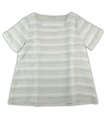 Daniel & Mayer Women's Beige Striped Blouse