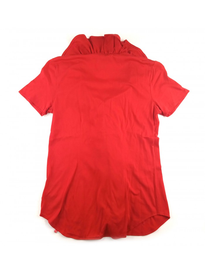 Ralph Lauren Women's Shirt Art. Raina Ruffle Top Red