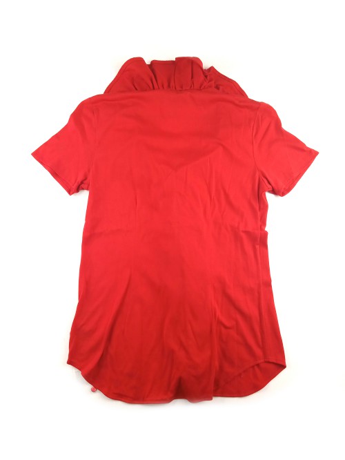 Ralph Lauren Women's Shirt Art. Raina Ruffle Top Red