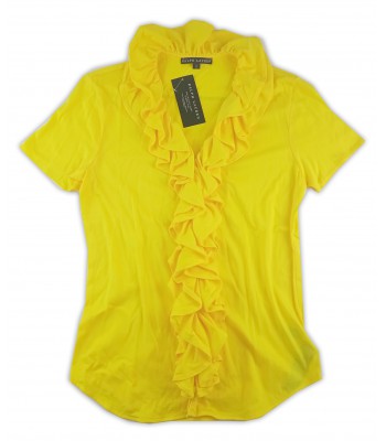 Ralph Lauren Women's Shirt Art. Raina Ruffle Top Yellow