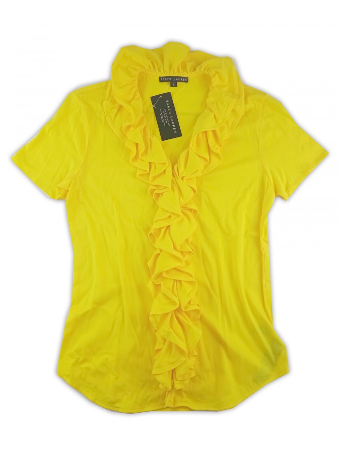 Ralph Lauren Maglia Donna Art. Raina Ruffle Top Giallo Ralph Lauren Maglia Donna Art. Raina Ruffle Top Giallo