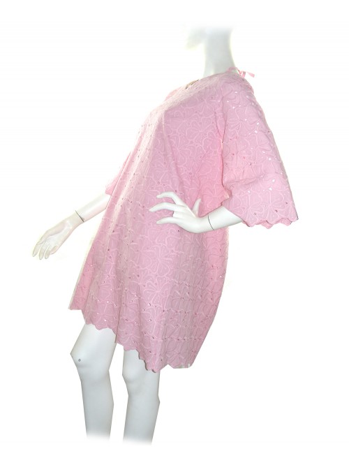 i Blues Women's Dress with Pink Floral Sangallo Pattern