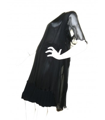 Alberta Ferretti Women's Black Chiffon Draped Dress 2