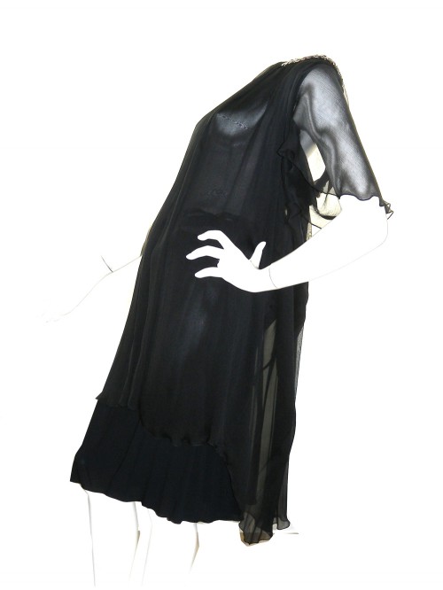 Alberta Ferretti Abito Donna Drappeggio Chiffon Nero