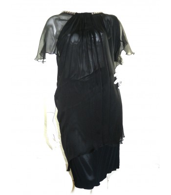 Alberta Ferretti Women's Black Chiffon Draped Dress