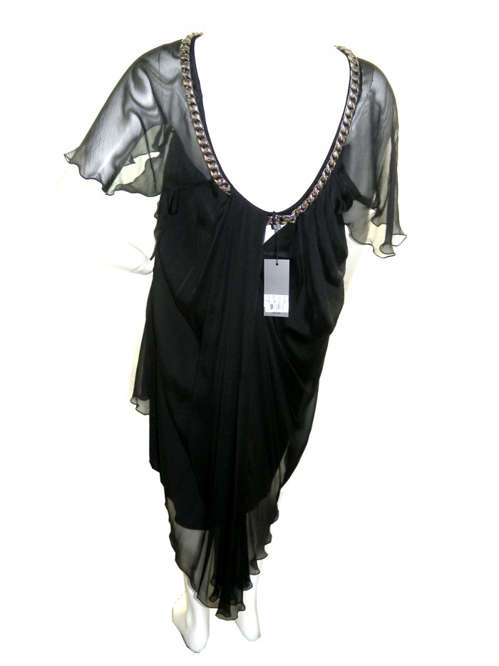 Alberta Ferretti Abito Donna Drappeggio Chiffon Nero