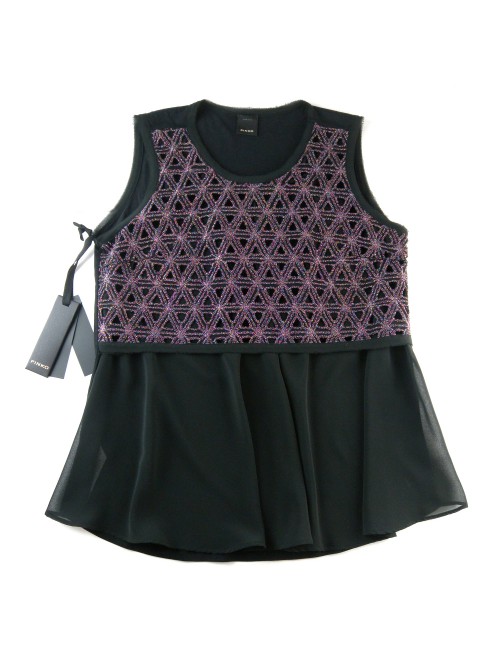 Pinko Women's Shirt Mod. Incudine Top Black/Lurex Pinko Women's Shirt Mod. Incudine Top Black/Lurex
