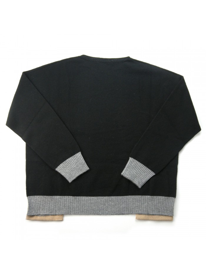 Daniel & Mayer Women's Sweater and Scarf Mod. 24049 21053 Black Bands