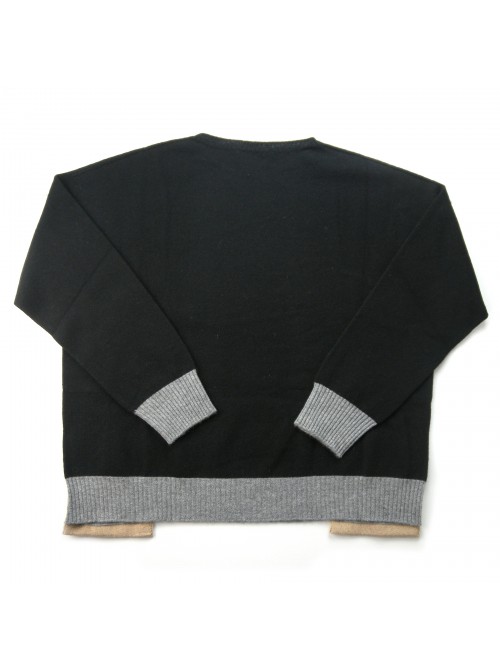 Daniel & Mayer Maglione e Sciarpa Donna Mod. 24049 21053 Nero Bande