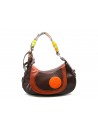 Saddlebag Woman Bag, with embossed orange logo print.