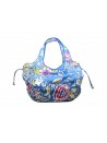 Woman Shopping bag fantasy flowers on fabric,