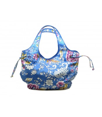 Woman Shopping bag fantasy flowers on fabric, 2