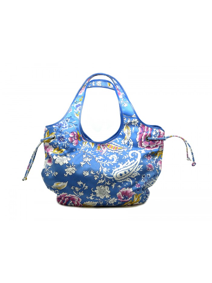 Borsa Donna Shopping fantasia fiori su tessuto,