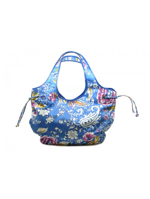 Borsa Donna Shopping fantasia fiori su tessuto,