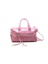 Borsa Donna Bowling Bag Bauletto, doppia impugnatura corta e tracolla regolabile,