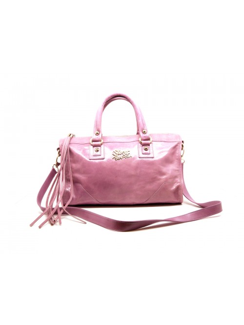 Borsa Donna Bowling Bag Bauletto, doppia impugnatura corta e tracolla regolabile,