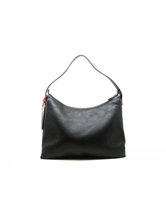 Borsa Donna linea mirtillo con fiori sovrapposti in pelle