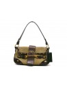 Woman bag with gold buckle,