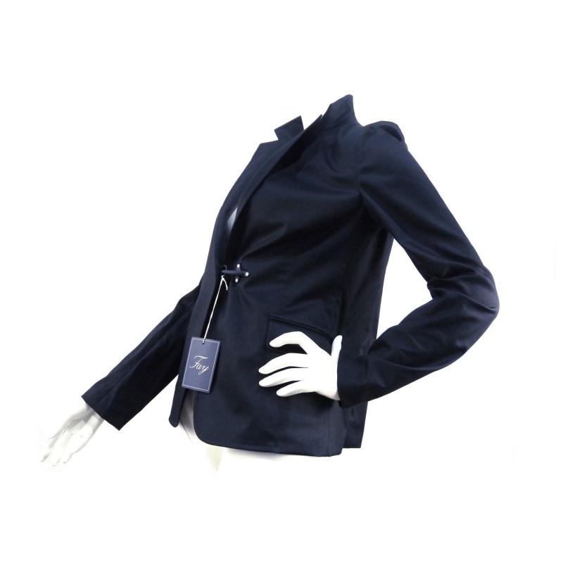 Giacca Donna corta modello maschile maglina di cotone con chiusura a gancio.