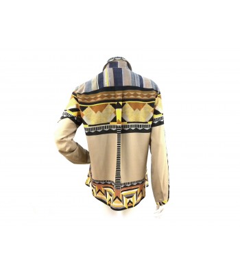 Camicia Donna con fantasia Azteca simmetrica e bottoni a scomparsa. 2