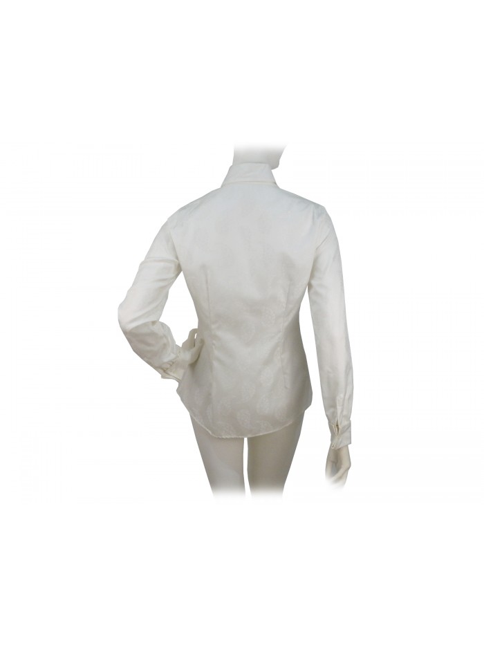 Camicia Donna con fantasia damascata su tinta