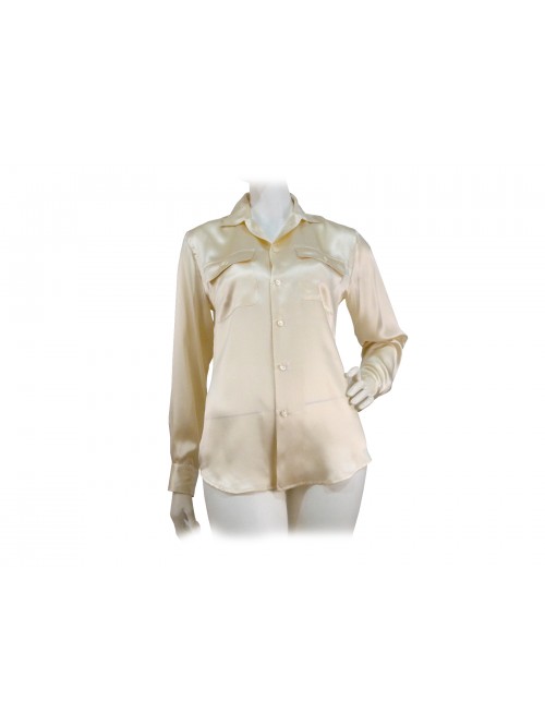 Camicia Donna tinta unita taglio classico con taschini petto chiusura Camicia Donna tinta unita taglio classico con taschini petto chiusura