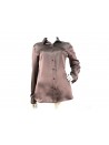 Woman shirt with double collar and flap closure with animal fantasy