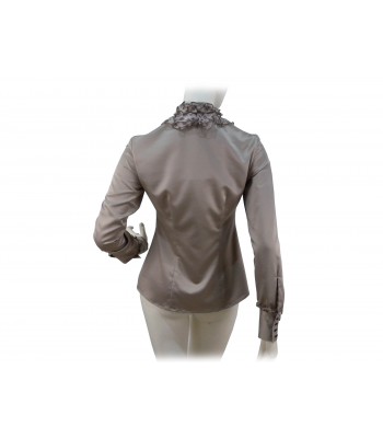 Camicia Donna sfiancata con fantasia animalier su volant petto 2