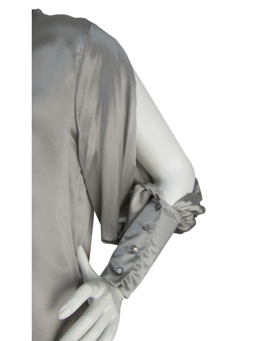 Camicia Donna tinta unita con sciarpa su colletto classico