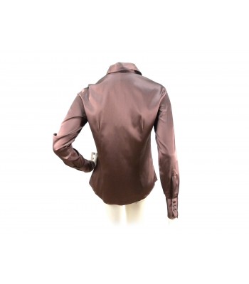 Flared Women's shirt with classic collar and chest rouge. 2