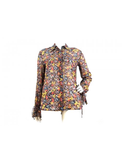 Camicia Donna fantasia Coreana con fiori colorati Camicia Donna fantasia Coreana con fiori colorati
