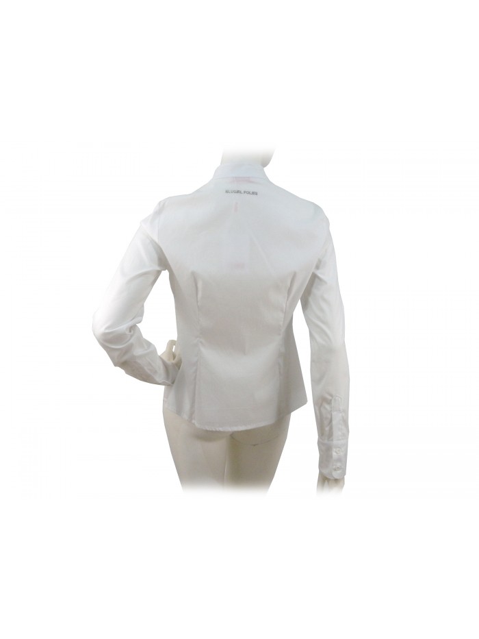 Flared Women's Shirt, Korean collar with chest ruffles.