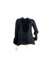 Shirt Woman Korean collar with pleated decoration and 3/4 sleeves.