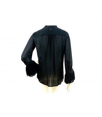 Camicia Donna collo coreana con decoro plissè e maniche 3/4. 2