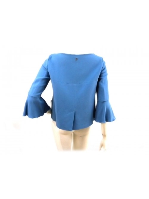 Camicia Donna Shanty corta con volant mezzo petto.