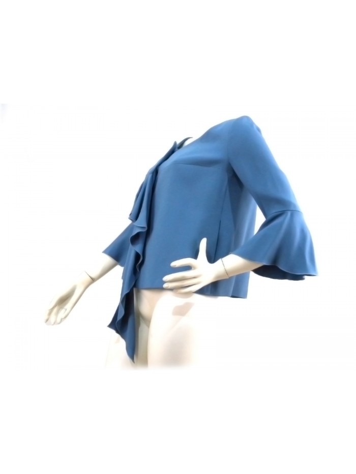 Short Shanty Woman Shirt with half-breasted ruffle.