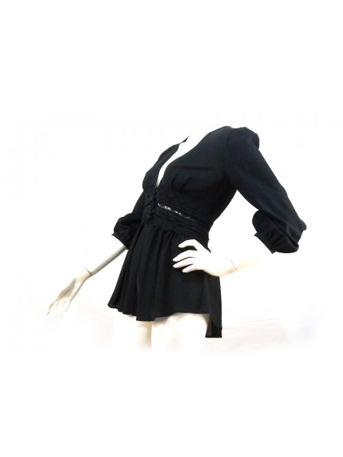 Camicia Donna scollata, sfiancata con pizzo in vita