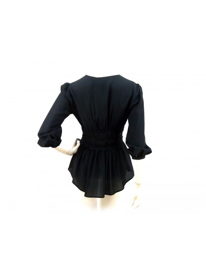 Shirt Woman low-cut, flattened with lace at the waist