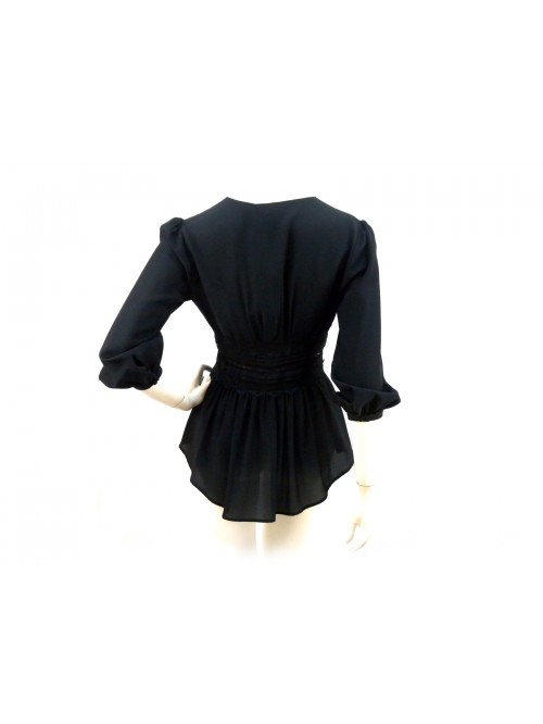 Camicia Donna scollata, sfiancata con pizzo in vita