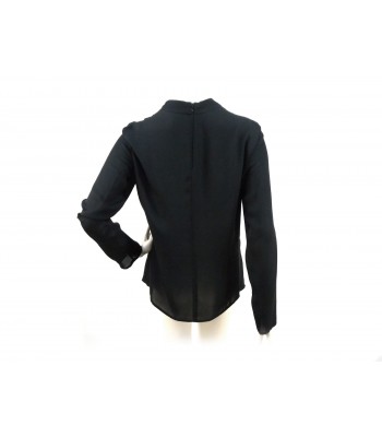 Shirt Blouse woman soft at the neck with single button back 2