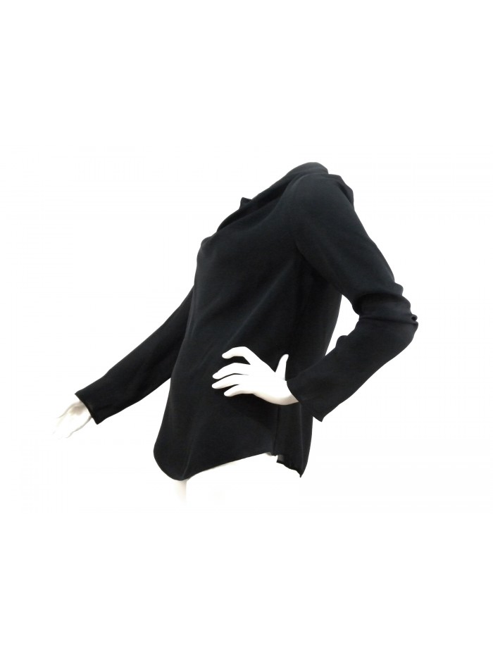 Camicia Donna Blouse morbida al collo con bottoncino singolo retro