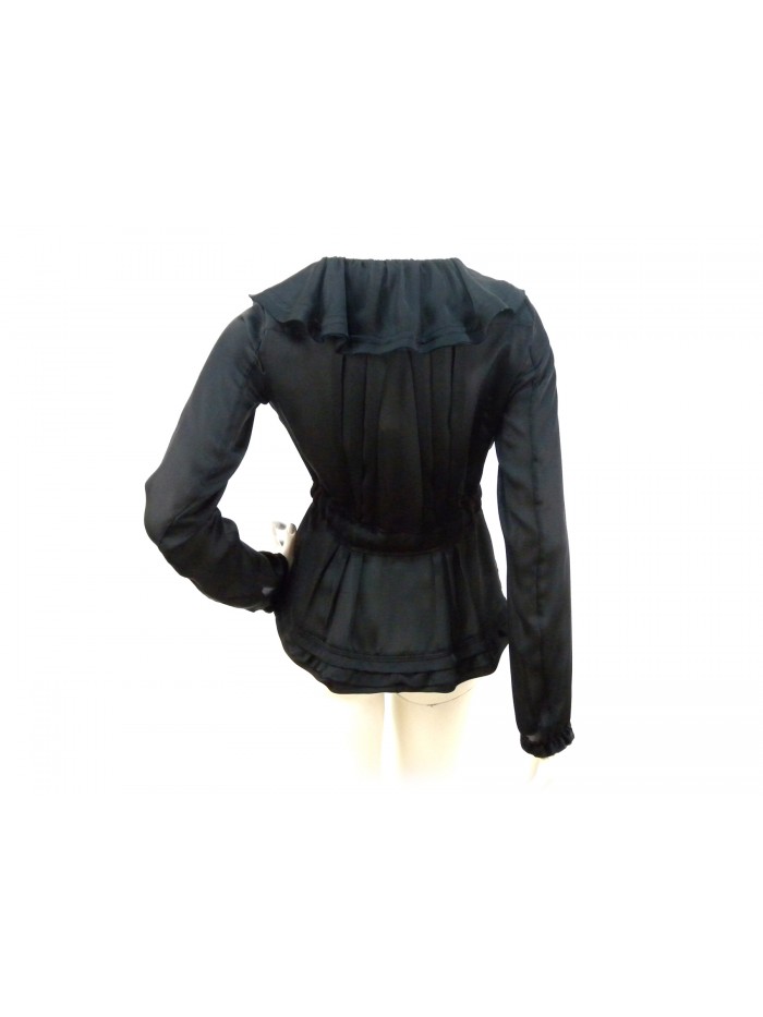 Shirt / jacket Woman with ruffle collar and zip closure