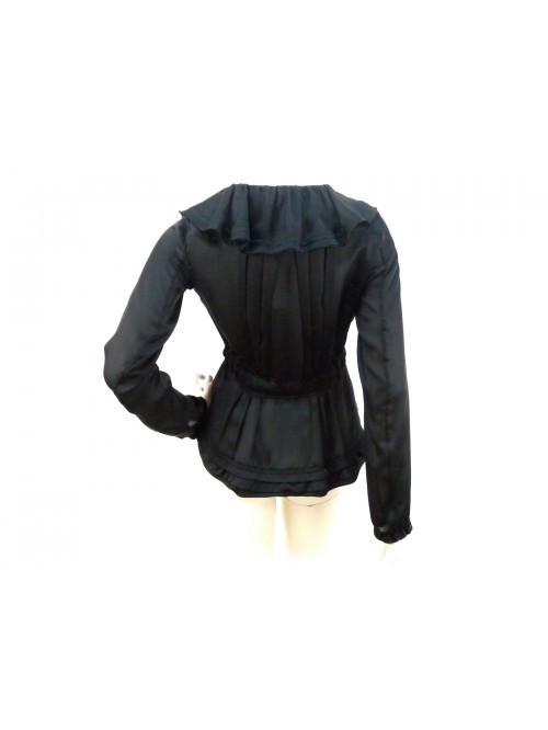 Shirt / jacket Woman with ruffle collar and zip closure