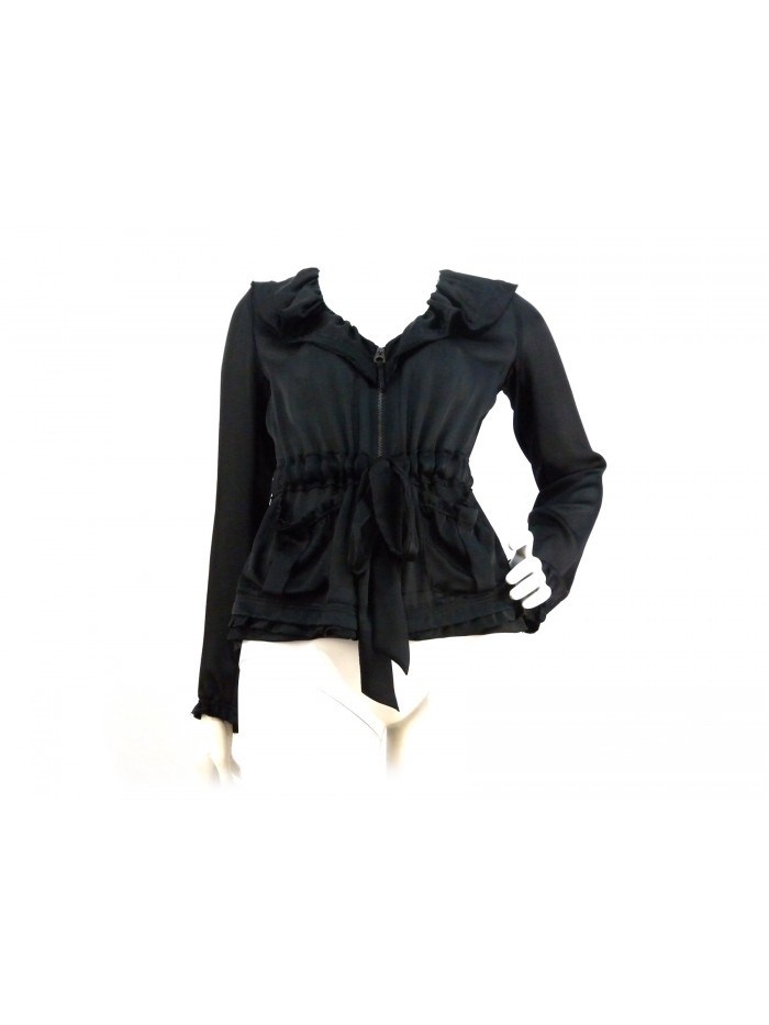 Shirt / jacket Woman with ruffle collar and zip closure Shirt / jacket Woman with ruffle collar and zip closure