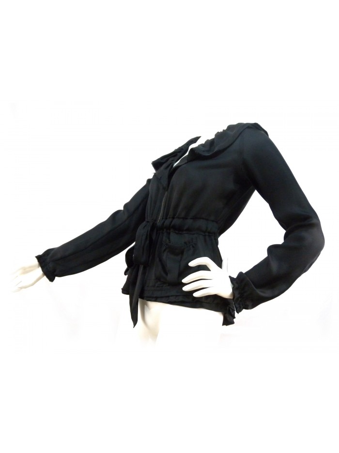 Shirt / jacket Woman with ruffle collar and zip closure