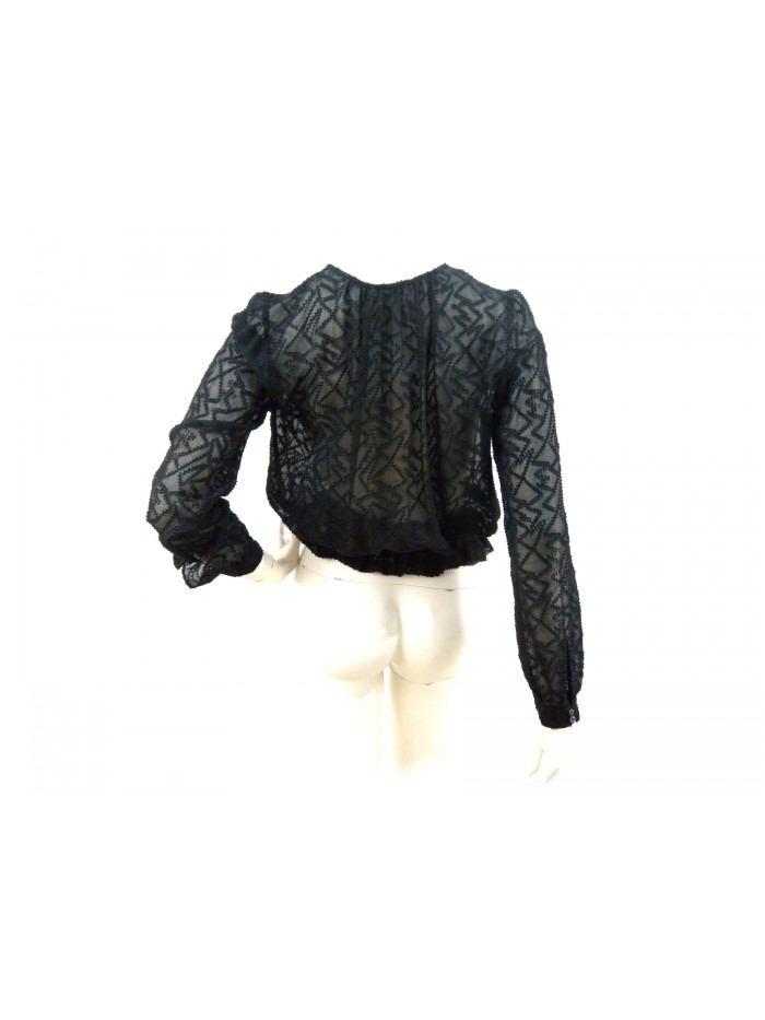 Transparent woman shirt with 2 buttons cuffs