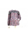 Fantasy shirt with colorful flowers sleeve and chest with lace