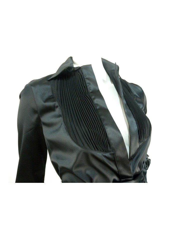 Blouse Shirt Woman with open collar and pleated shoot